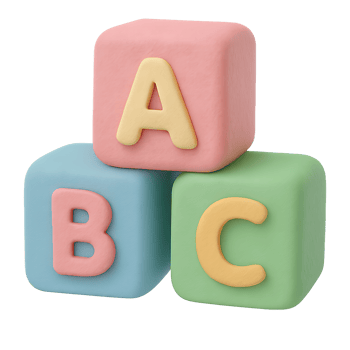 Colorful ABC Blocks for Education and Learning with a soft, pastel tone png