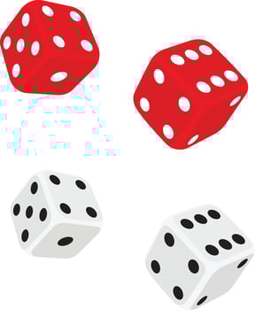 White and Red Dice Isolated Icon Design. Free Download vector