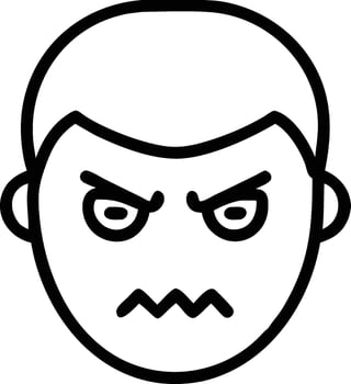 Angry face emoji illustration showing frustration and negative emotion for social media and web use vector