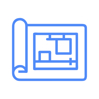 Blue architectural drawing on black isolated on a transparent background blueprint png