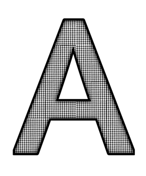 A dotted letter a on black background png