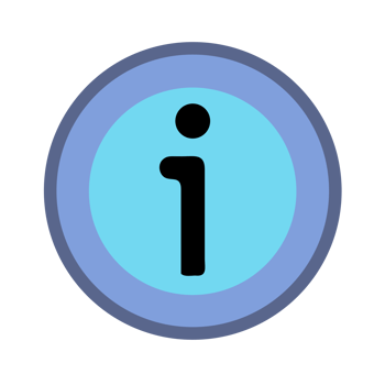 Blue circle with information symbol isolated on a transparent background black png
