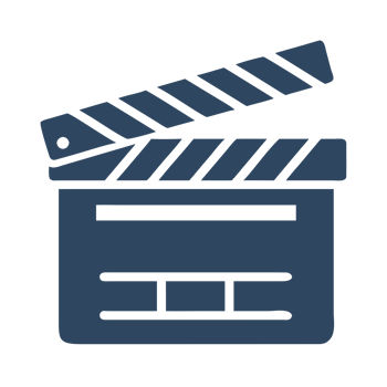 Blue movie clapperboard icon isolated on a transparent background film cinema png