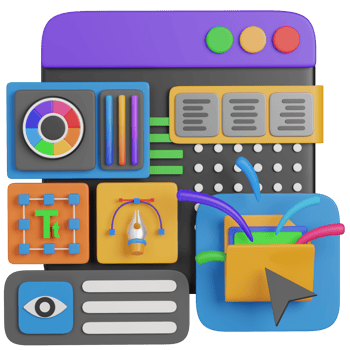 Graphic design tool icons and interface png