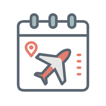 Calendar airplane travel pin isolated on a transparent background trip png
