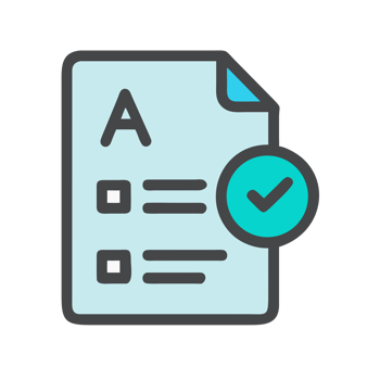 Graded paper with checkmark isolated on a transparent background list document png