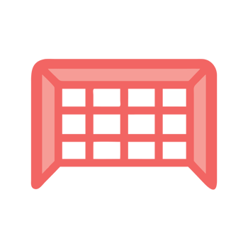 Red goal net with black squares isolated on a transparent background sport soccer png