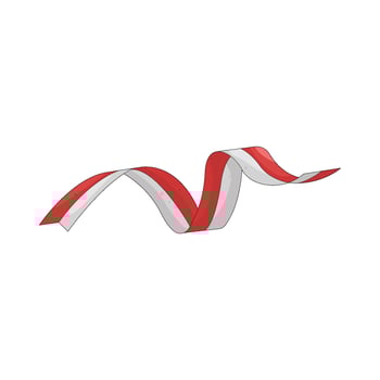 Red and White Wavy Ribbon Illustration vector