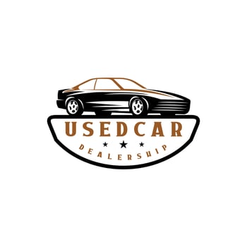 Awesome used car logo. Dealer car logo design. vector