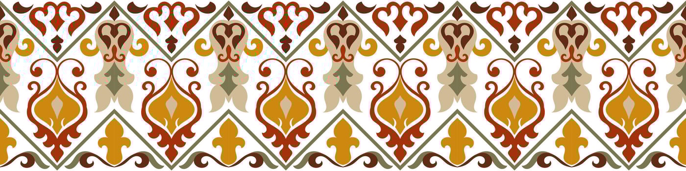 Vintage patterned borders for fabrics and carpets vector