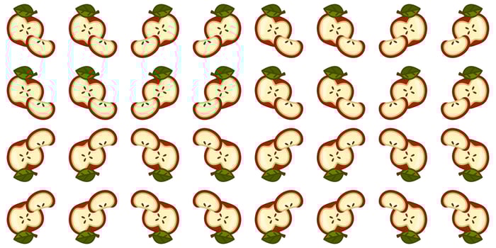 Seamless Cartoon Apple Slice Pattern vector