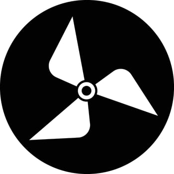 propeller icon. Electrical temperature equipment. Industrial ventilator heating cooling signs. Turbine airflow rotating symbols. vector