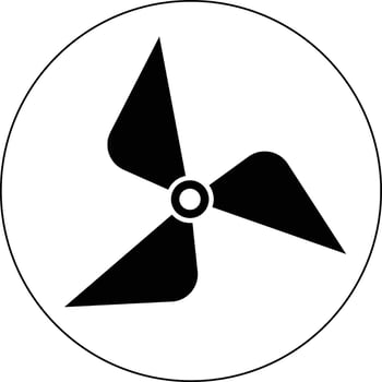 propeller icon. Electrical temperature equipment. Industrial ventilator heating cooling signs. Turbine airflow rotating symbol vector