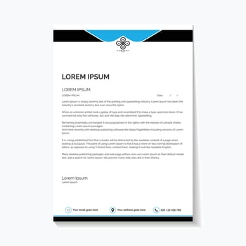 Professional letterhead design with modern corporate branding for business correspondence needs vector