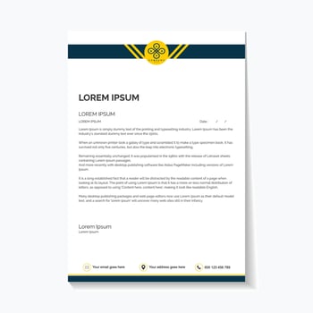 Modern professional letterhead template for business correspondence and marketing materials showcase design vector