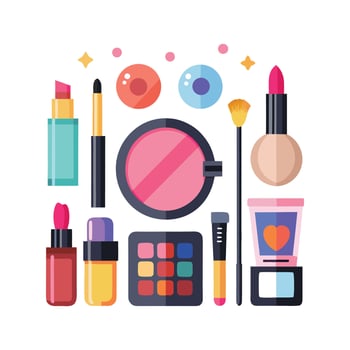 Glow and Glam Cosmetic Tools Illustration Design vector