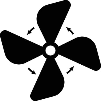 propeller icon set. Electrical temperature equipment. Cooler sign business concept. Air ventilation symbol. electric cooler wind sign vector