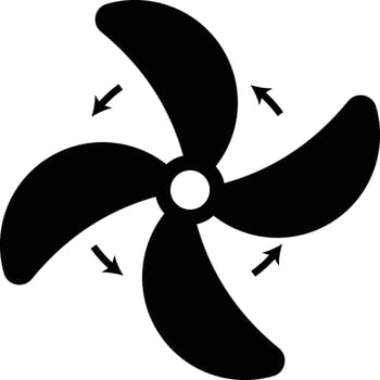 propellers icons. Conditioning equipment. Aircraft turbines sign. ship motor black elements. Wind blower signs. technology rotor symbol. vector