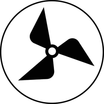 propeller icon. Cooling ventilator symbol. electric cooler wind sign. Wind blower sign. Conditioning equipment, vector