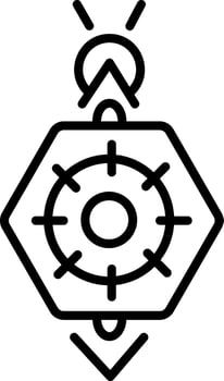 A linear style icon representing sigil pendant vector
