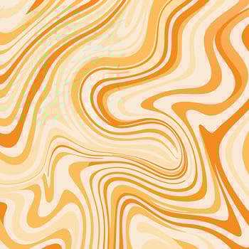 Vibrant orange and cream abstract liquid pattern vector