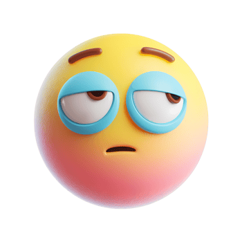 Disinterested Emoji with Raised Eyebrows and a Bored Expression on transparent background png