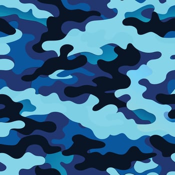 Modern blue camouflage pattern with dark and light shades vector