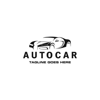 Sport Car Auto Vehicle Logo Design Black Outline vector