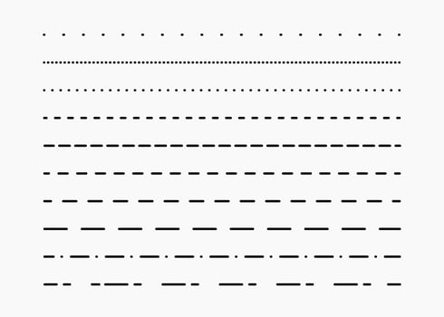 Set of dashed lines black illustration vector