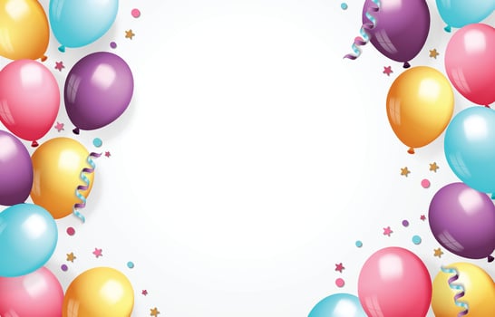 Celebration background with balloons and confetti vector