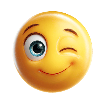 Yellow Winking Emoji with a Subtle Smile on transparent background png