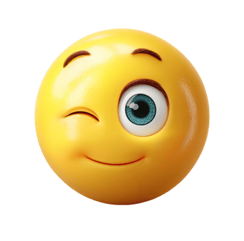 Winking Yellow Emoji with a Slight Smile on transparent background png