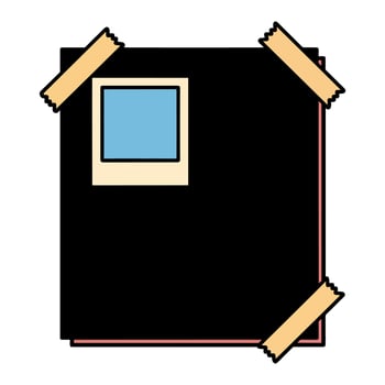 Photo album with tape and empty frame vector