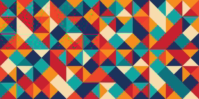 Abstract Colorful Triangular Pattern with Retro Modern Geometric Style Background vector