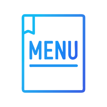 Blue gradient menu icon isolated on a transparent background text png