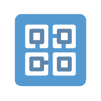 Blue square with four white squares inside isolated on a transparent background grid png