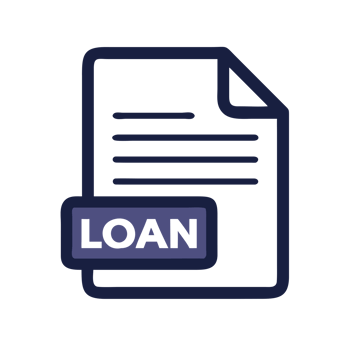 Document with loan text and lines isolated on a transparent background finance png