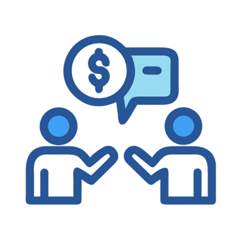 People discussing money isolated on a transparent background business discussion png