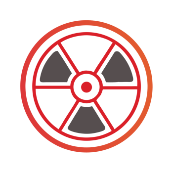 Radiation warning symbol red and gray isolated on a transparent background radiation symbol png