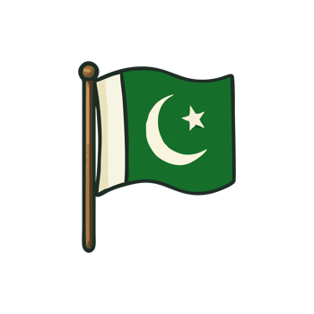 Pakistan Flag Illustration Patriotic Green White Crescent Star Waving Simple Design National Symbol png