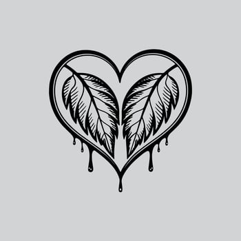 Floral Inspired Heart Fruit Image vector
