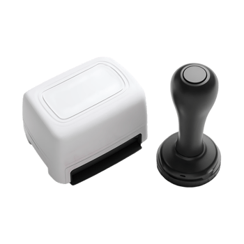 White automatic stamp and black manual stamp showing Approved png