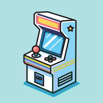 Illustration Graphic Cartoon of an Arcade Game Machine vector