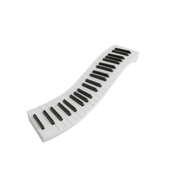 Curved keyboard fragment showcasing musical expression on transparent design space png