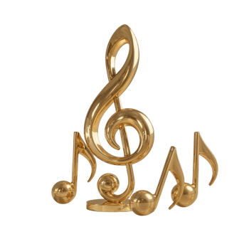 Elegant golden musical notes arrangement on transparent background, symbolizing harmony and png