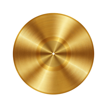 Radiant Gold Disc. A Luxurious and Artistic Golden Surface on Isolated Transparent Background png
