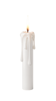 Illuminating serenity solitary wax pillar radiating light delicate drippings on a clear background png