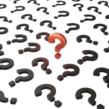 Intriguing Questions Array with a Prominent Red Question Mark on a Transparent Canvas png