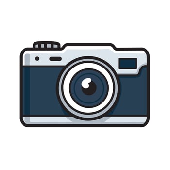 Illustration Graphic Cartoon of a Camera Icon, Symbolizing Photography, Memories, and Creativity in a Fun and Interactive Style vector