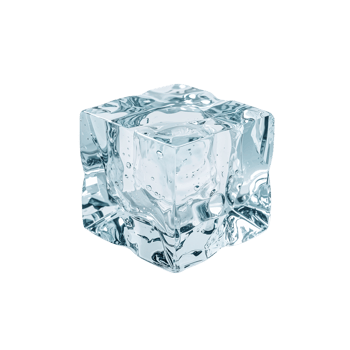 Icy cube of frozen water, a chilling refreshing element on transparent showcase png